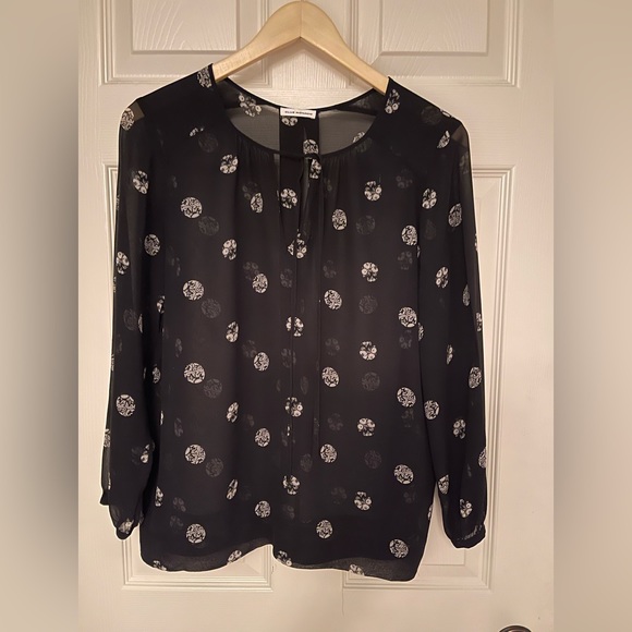 Club Monaco sheer black blouse, size small. Would fit 4-8 - Picture 1 of 3